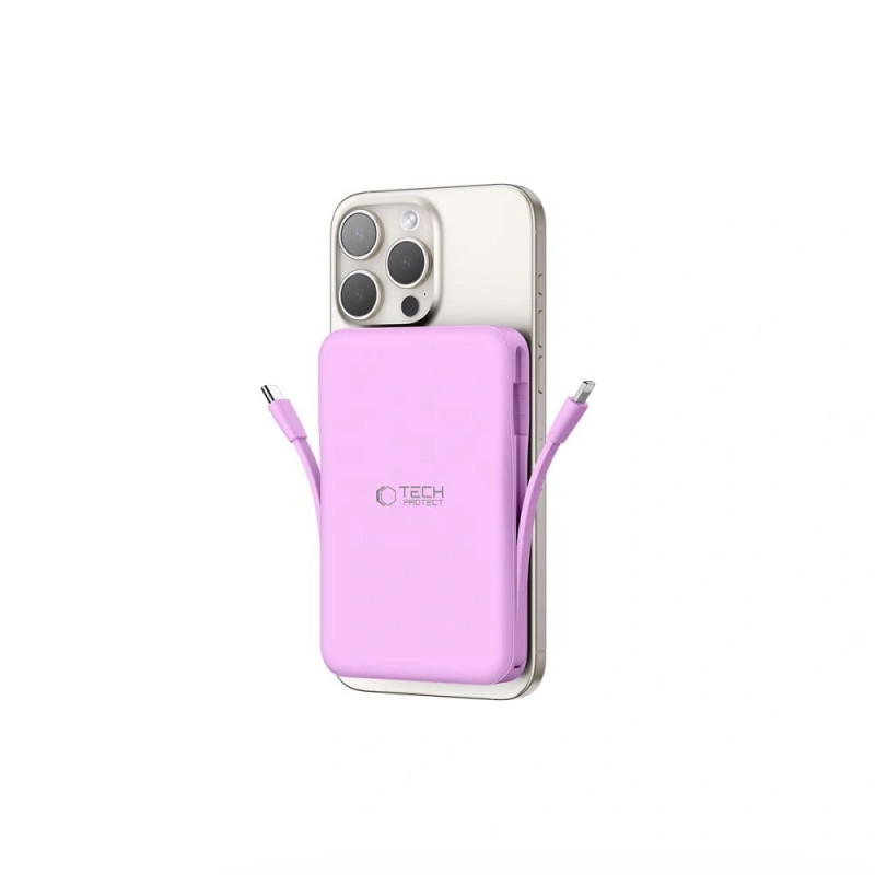 Tech-Protect PB31 LifeMag MagSafe akupank, 10000 mAh, 15 W, lavendel