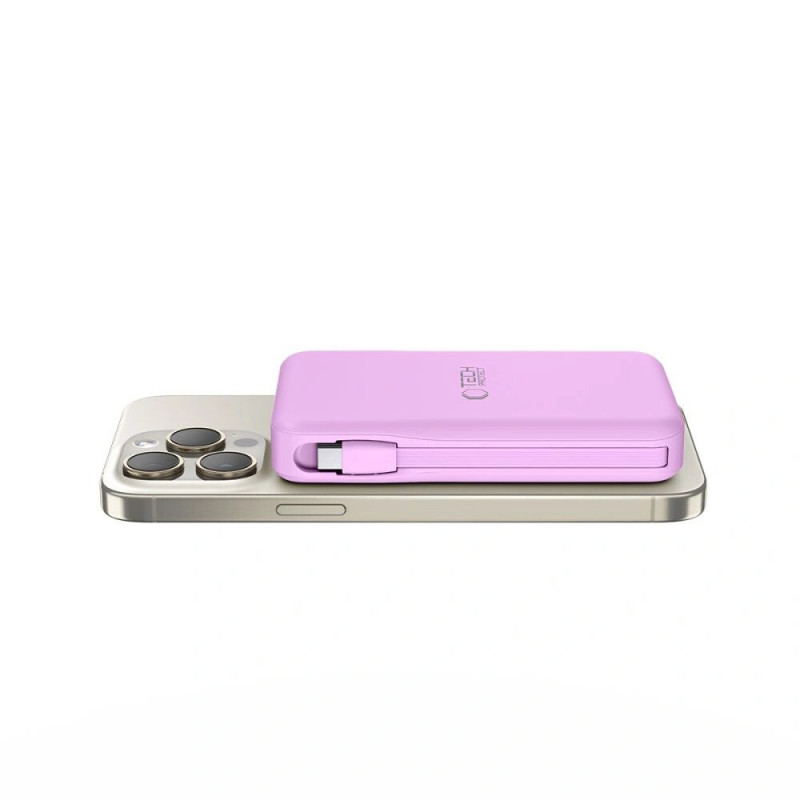 Tech-Protect PB31 LifeMag MagSafe akupank, 10000 mAh, 15 W, lavendel