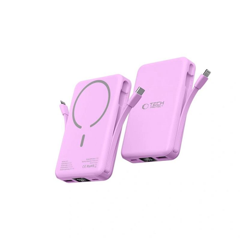 Tech-Protect PB31 LifeMag MagSafe akupank, 10000 mAh, 15 W, lavendel