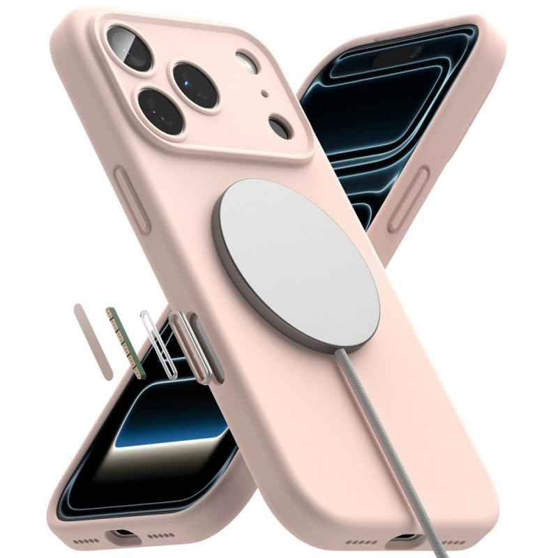 Ringke silikoonist magnetiline MagSafe ümbris Apple iPhone 18 Pro jaoks, Pink Sand