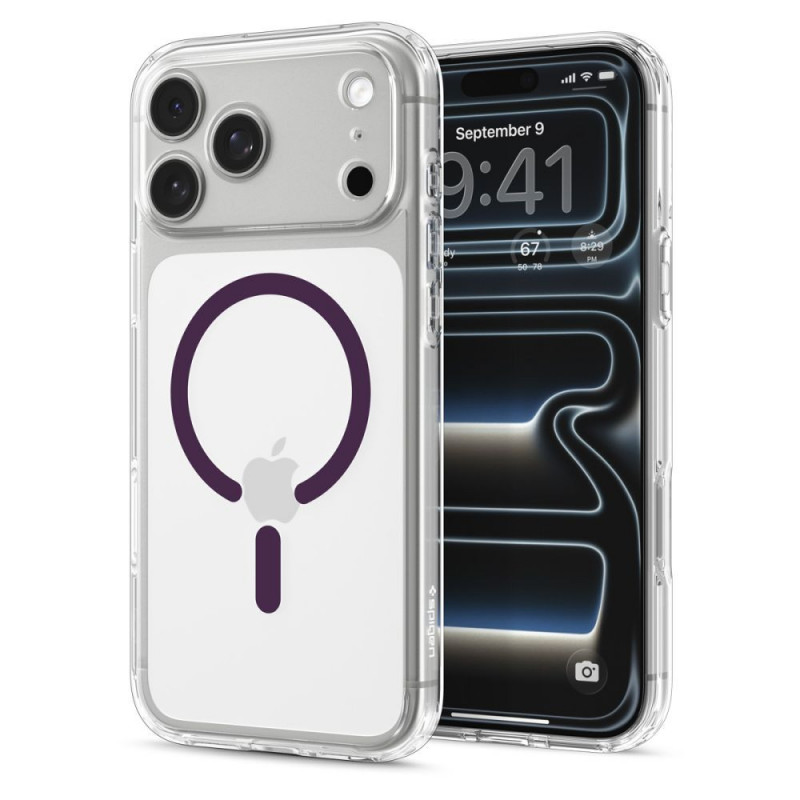 Spigen Ultra Hybrid MagSafe ümbris Apple iPhone 17 Pro / 18 Pro jaoks, läbipaistev/burgundia