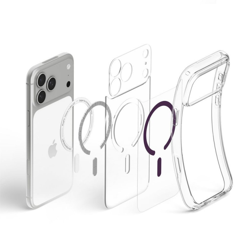 Spigen Ultra Hybrid MagSafe ümbris Apple iPhone 17 Pro / 18 Pro jaoks, läbipaistev/burgundia