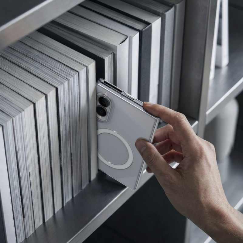 Spigen AirSkin MagSafe ümbris Samsung Galaxy Z Fold 8 jaoks, läbipaistev/valge