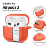 Tech-Protect Silicone Hook silikoonkate Apple AirPods 3-le karabiiniga, neoonoranž