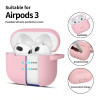 Tech-Protect Silicone Hook silikoonkate Apple AirPods 3-le karabiiniga, Dusty Pink