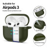 Tech-Protect Silicone Hook silikoonkate Apple AirPods 3-le karabiiniga, oliivroheline