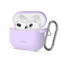 Tech-Protect Silicone Hook silikoonkate Apple AirPods 3-le karabiiniga, lavendel