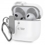 Tech-Protect õhuke konksuga ümbris Apple AirPods 4 jaoks, valge