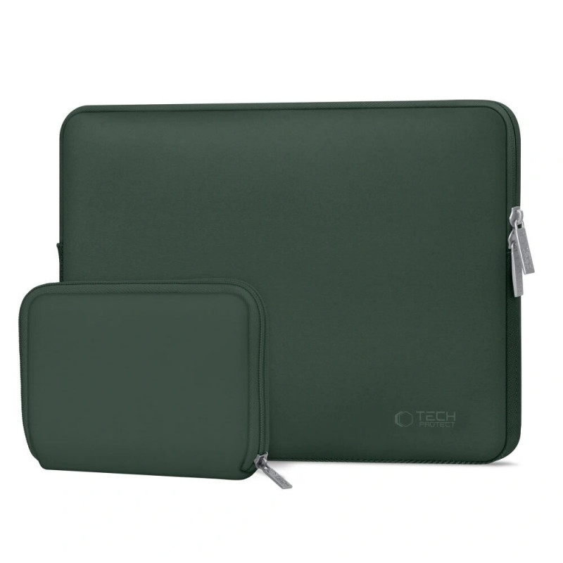 Tech-Protect NeoSlim sülearvuti 15-16" kott tarvikutega, Midnight Green