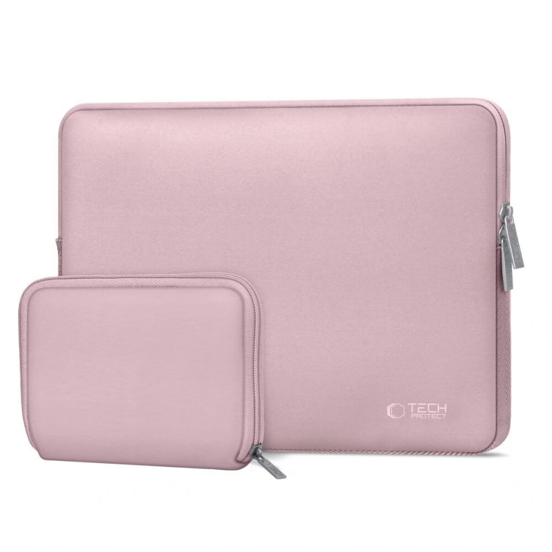 Tech-Protect NeoSlim sülearvuti 15-16" kott tarvikutekotiga, Dusty Rose