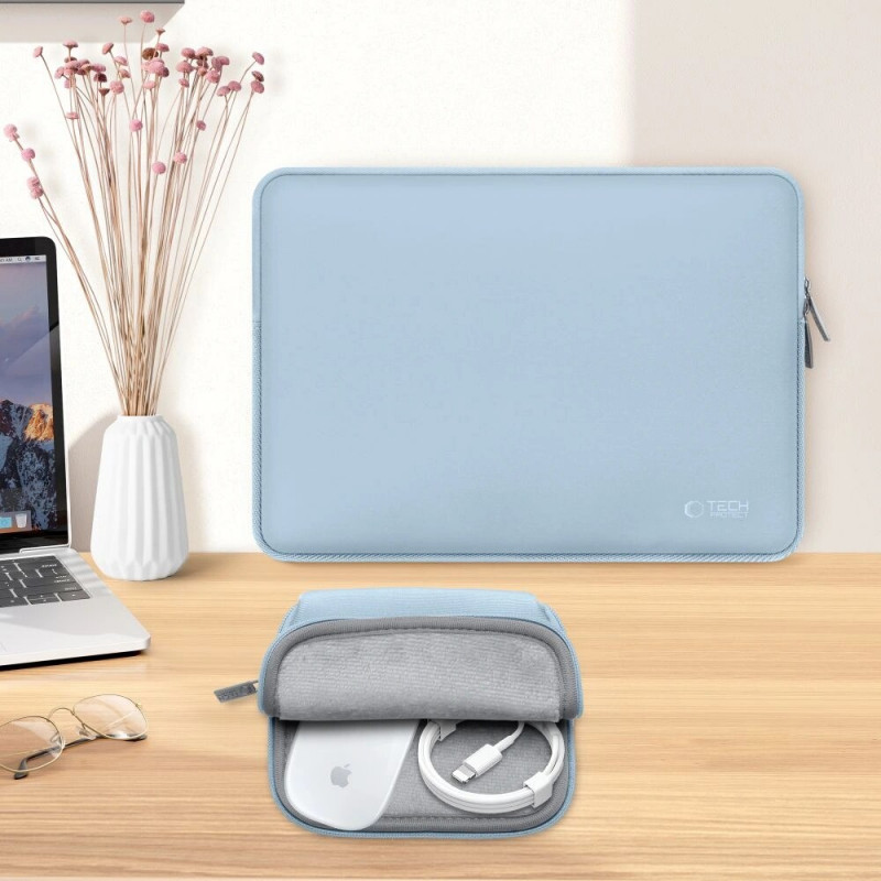 Tech-Protect NeoSlim sülearvuti 13-14" kott tarvikutekotiga, Winter Blue