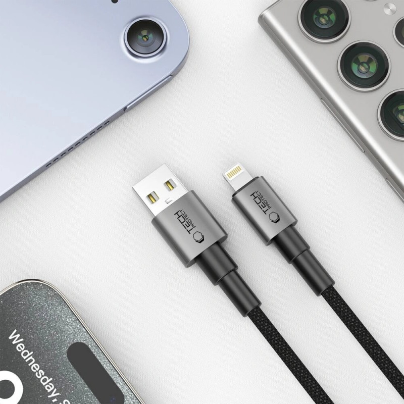 Tech-Protect Ultraboost DNA USB-A / Lightning kaabel 15W/2.4A 100 cm, Iron Grey