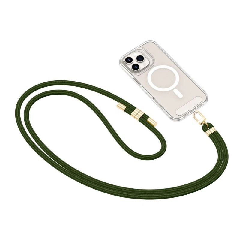 Tech-Protect C7S Rope Crossbody telefonirihm, Hunter Green/gold
