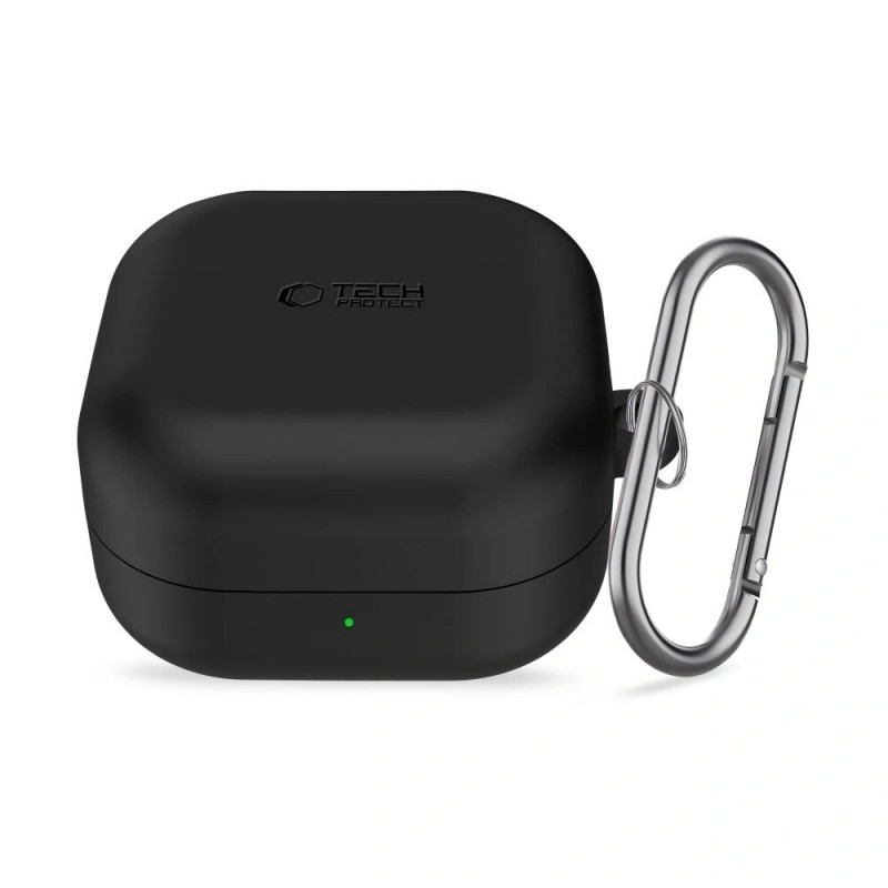 Tech-Protect silikoonkate konksuga Samsung Galaxy Buds 4 / 4 Pro jaoks, must