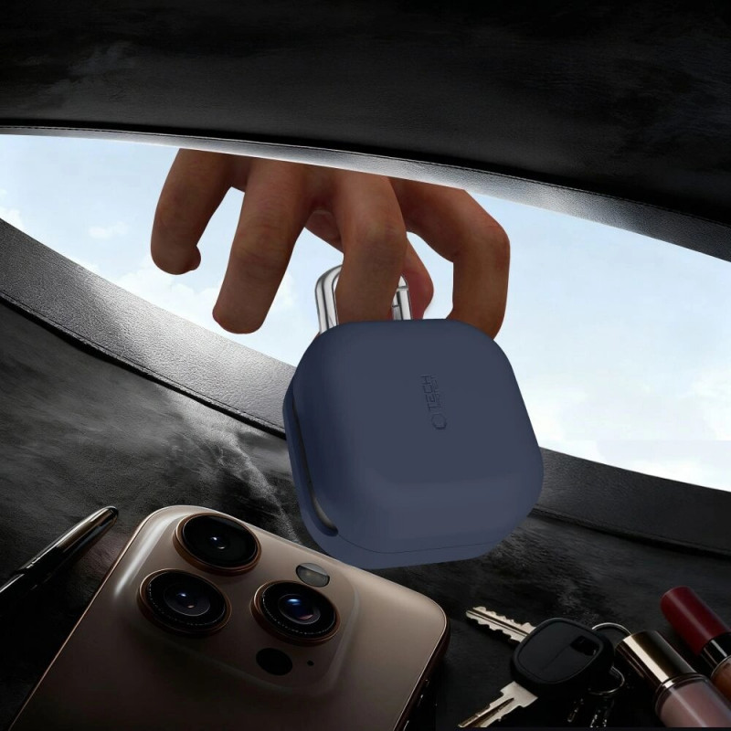 Tech-Protect silikoonkate konksuga Samsung Galaxy Buds 4 / 4 Pro jaoks, must