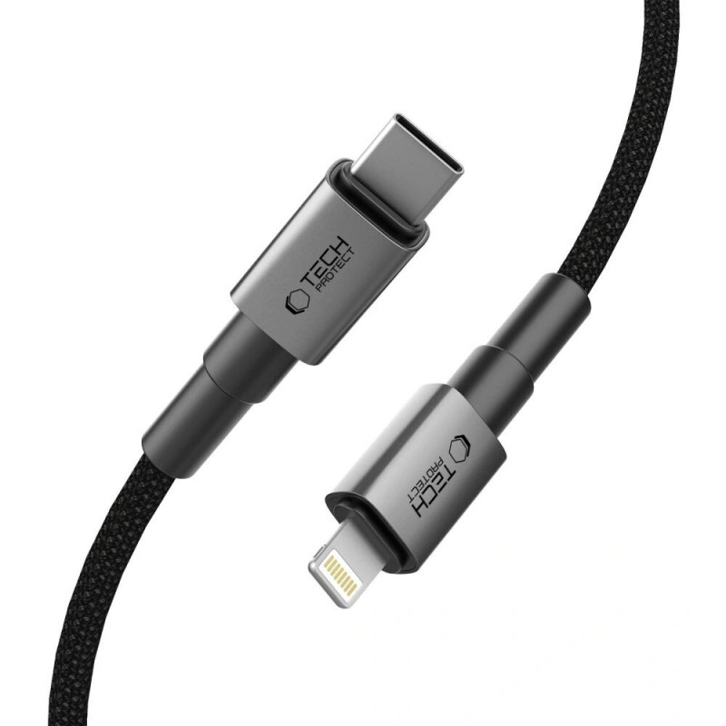 Tech-Protect Ultraboost DNA USB-C / Lightning kaabel PD27W/3A 200 cm, Iron Grey