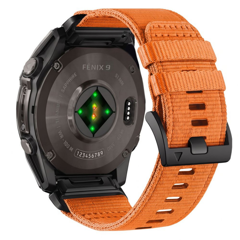 Tech-Protect Nylon Classic kellarihm Garmin Fenix 5X / 5X Plus / 6X / 6X Pro / 7X / 8 / 8 Pro / 9 / 9 Pro 47 mm, Signal Orange