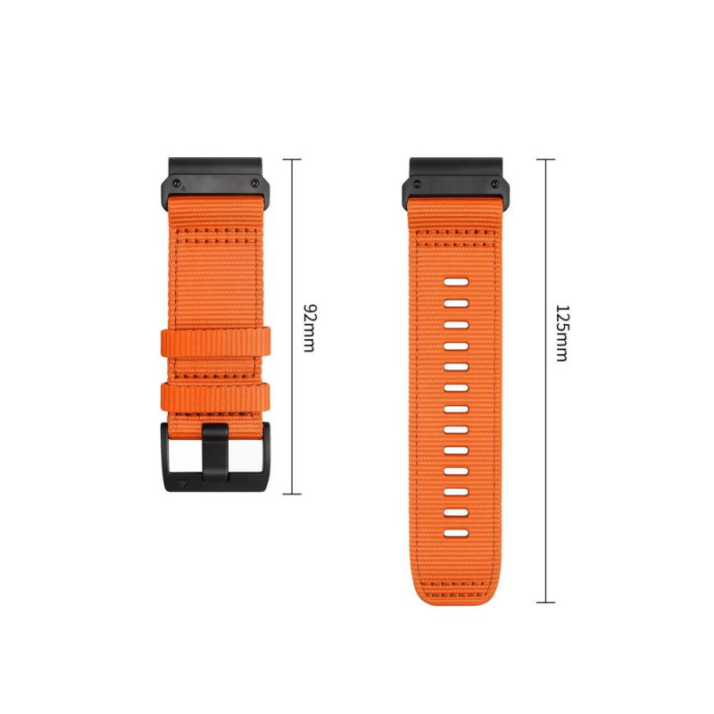 Tech-Protect Nylon Classic kellarihm Garmin Fenix 5X / 5X Plus / 6X / 6X Pro / 7X / 8 / 8 Pro / 9 / 9 Pro 47 mm, Signal Orange