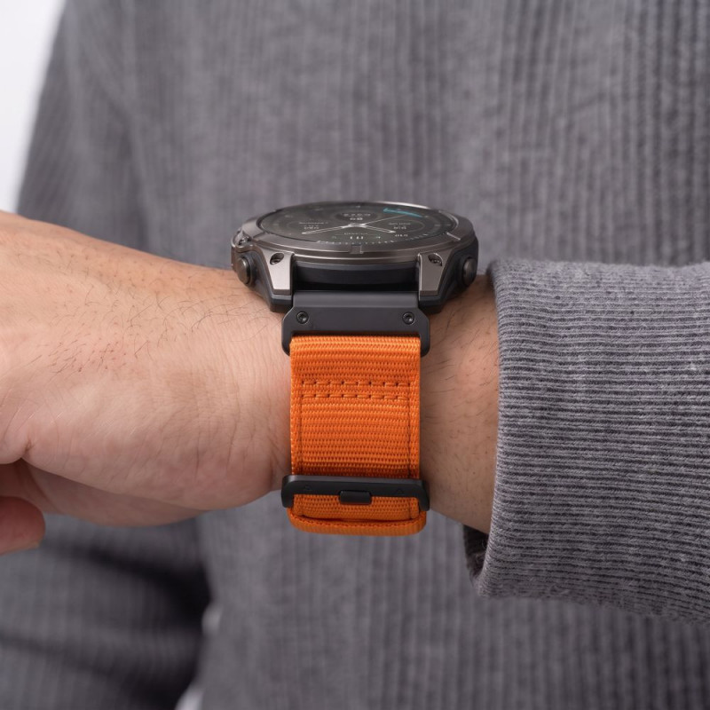 Tech-Protect Nylon Classic kellarihm Garmin Fenix 5X / 5X Plus / 6X / 6X Pro / 7X / 8 / 8 Pro / 9 / 9 Pro 47 mm, Signal Orange