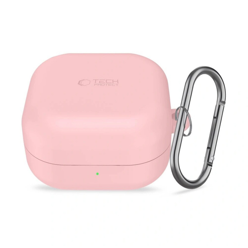 Tech-Protect silikoonkate konksuga Samsung Galaxy Buds 4 / 4 Pro kõrvaklappidele, Dusty Pink