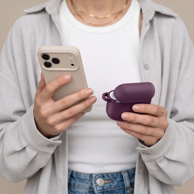 Tech-Protect Silicone Hook Apple AirPods 4 / 5 ümbris THP6094, Burgundy