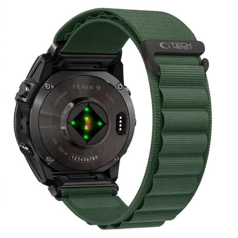 Tech-Protect Nylon Pro kellarihm Garmin Fenix 5X / 5X Plus / 6X / 6X Pro / 7X / 8 / 8 Pro / 9 / 9 Pro (47 mm), military green