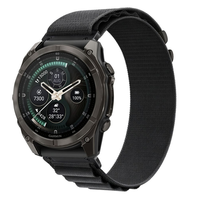 Tech-Protect Nylon Pro THP6035 kellarihm Garmin Fenix 5X / 5X Plus / 6X / 6X Pro / 7X / 8 / 8 Pro / 9 / 9 Pro (51 mm), must