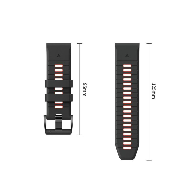 Tech-Protect Iconband Pro kellarihm Garmin Fenix 5X / 5X Plus / 6X / 6X Pro / 7X / 8 / 8 Pro / 9 / 9 Pro (47 mm), must / punane