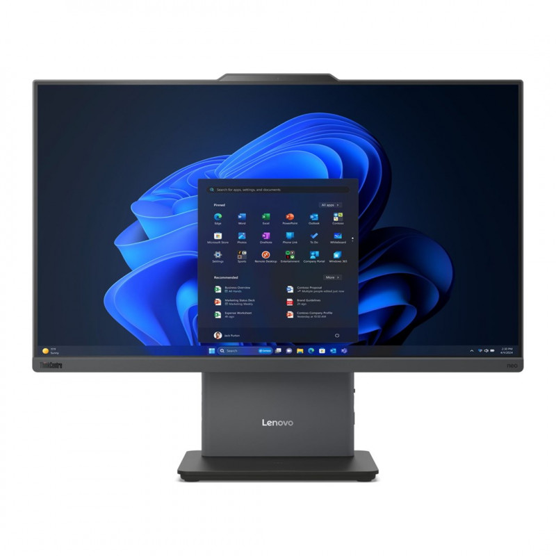Lenovo ThinkCentre neo 50a G5 kõik-ühes arvuti, 23.8" FHD puuteekraan, Intel Core 7 240H, 16 GB DDR5 RAM, 1 TB SSD, Windows 11 Pro, Luna Grey + Kensington K64467M-M1