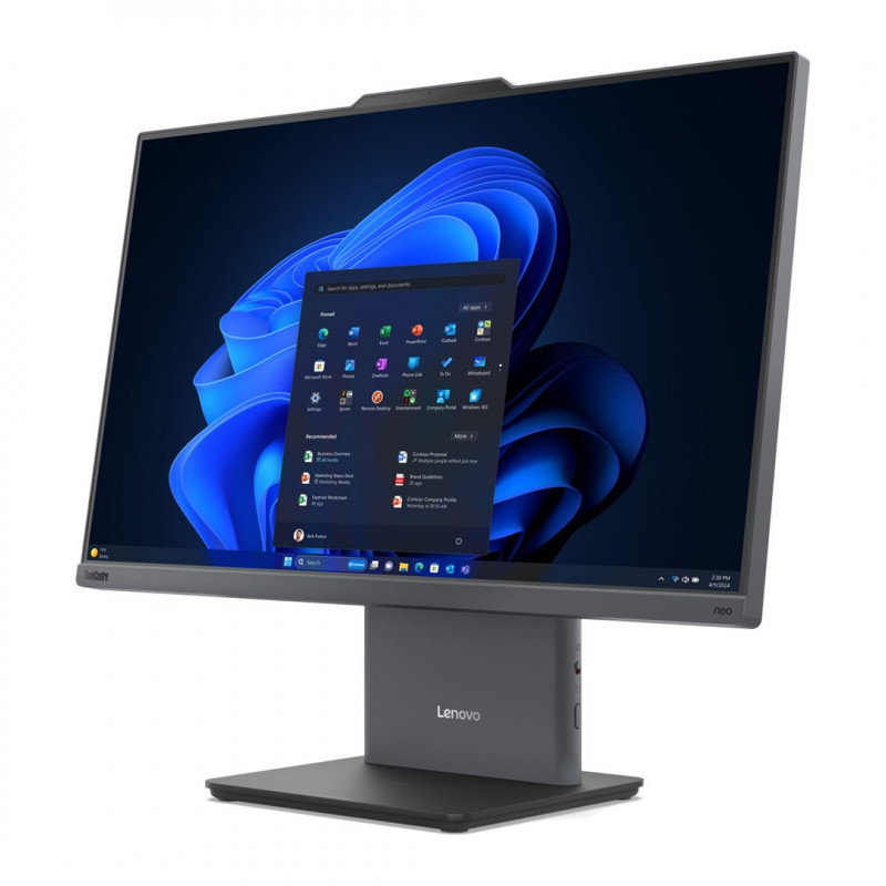 Lenovo ThinkCentre neo 50a G5 kõik-ühes arvuti, 23.8" FHD puuteekraan, Intel Core 7 240H, 16 GB DDR5 RAM, 1 TB SSD, Windows 11 Pro, Luna Grey + Kensington K64467M-M1