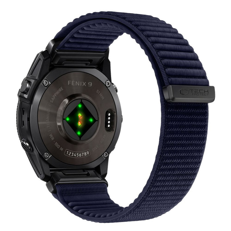 Tech-Protect NylonLoop THP6105 kellarihm Garmin Fenix 5X / 5X Plus / 6X / 6X Pro / 7X / 8 / 8 Pro / 9 / 9 Pro (51 mm) jaoks, tumesinine