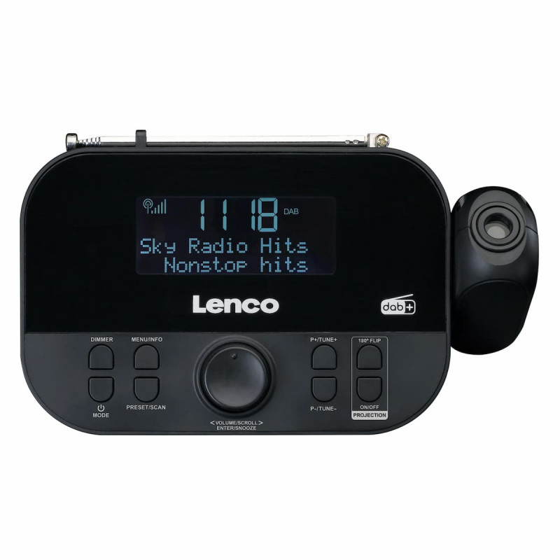 Lenco CR-615BK raadioäratuskell projektsiooniga, DAB+/FM, must