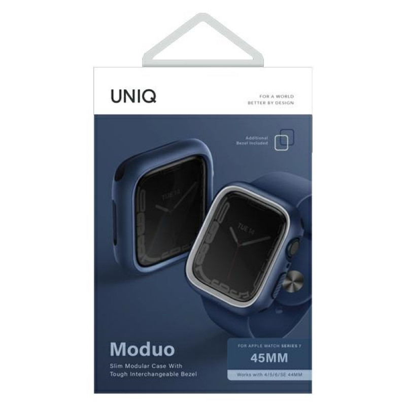 UNIQ Moduo kaitseümbris Apple Watch 4/5/6/7/8/9/SE 44/45 mm jaoks, sinihall