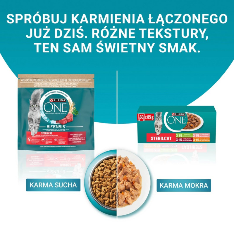 Purina ONE Sterilcat kassitoit, veiseliha ja porgand, 60 x 85 g