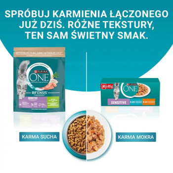 Purina ONE Sensitive kassitoit, kana ja porgand, 60 x 85 g