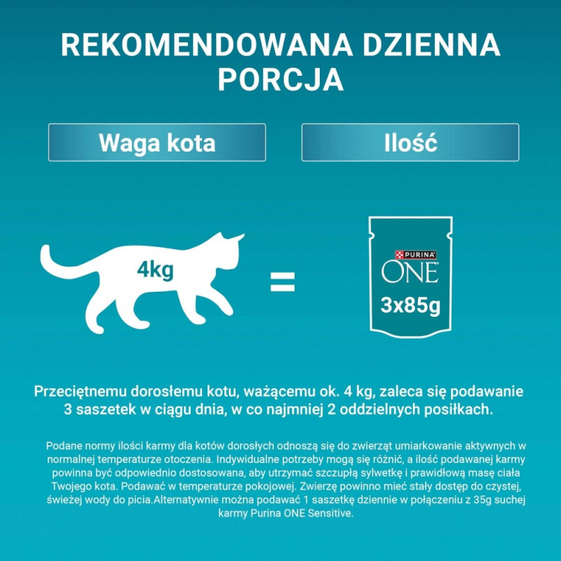 Purina ONE Sensitive kassitoit, kana ja porgand, 60 x 85 g