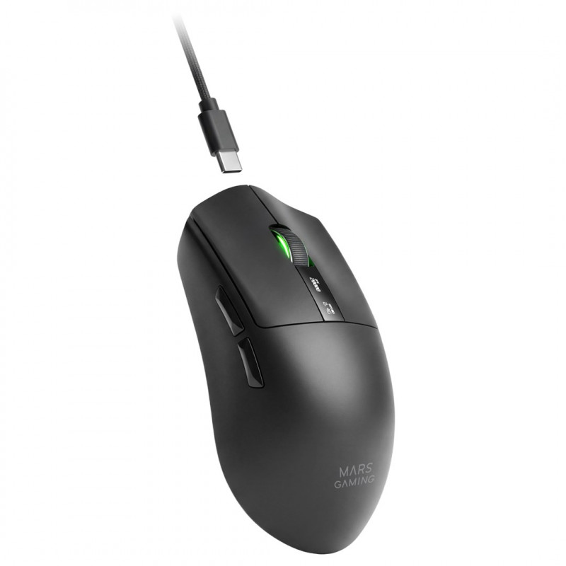 Mars Gaming MMW-ELITE juhtmevaba mänguhiir, 20000 DPI, Bluetooth 5.4, 2.4 GHz, must