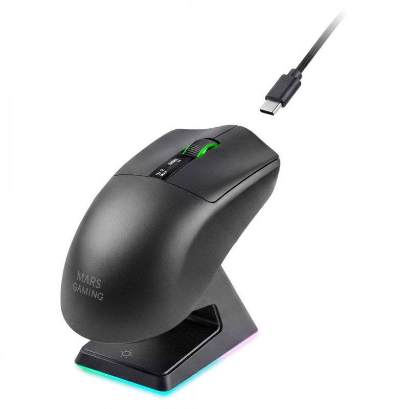 Mars Gaming MMW-ELITE juhtmevaba mänguhiir, 20000 DPI, Bluetooth 5.4, 2.4 GHz, must