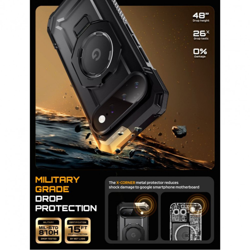 Supcase UB Grip Mag MagSafe ümbris Google Pixel 11 Pro XL-le, must