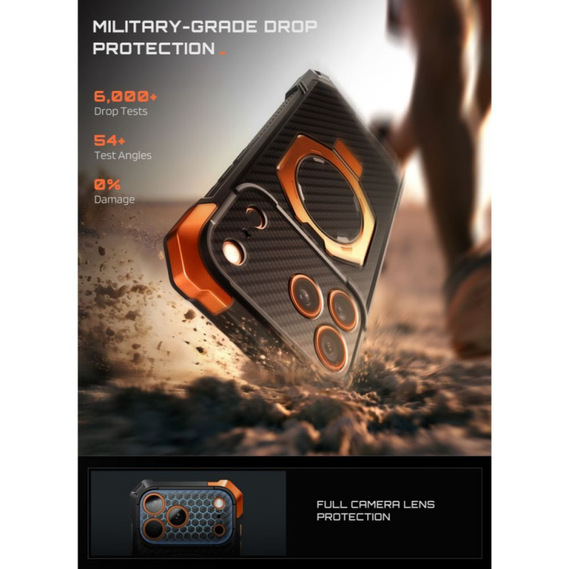 Supcase UB Grip Mag MagSafe Aramid kaitsekate Apple iPhone 17 Pro Max / 18 Pro Max, must/oranž