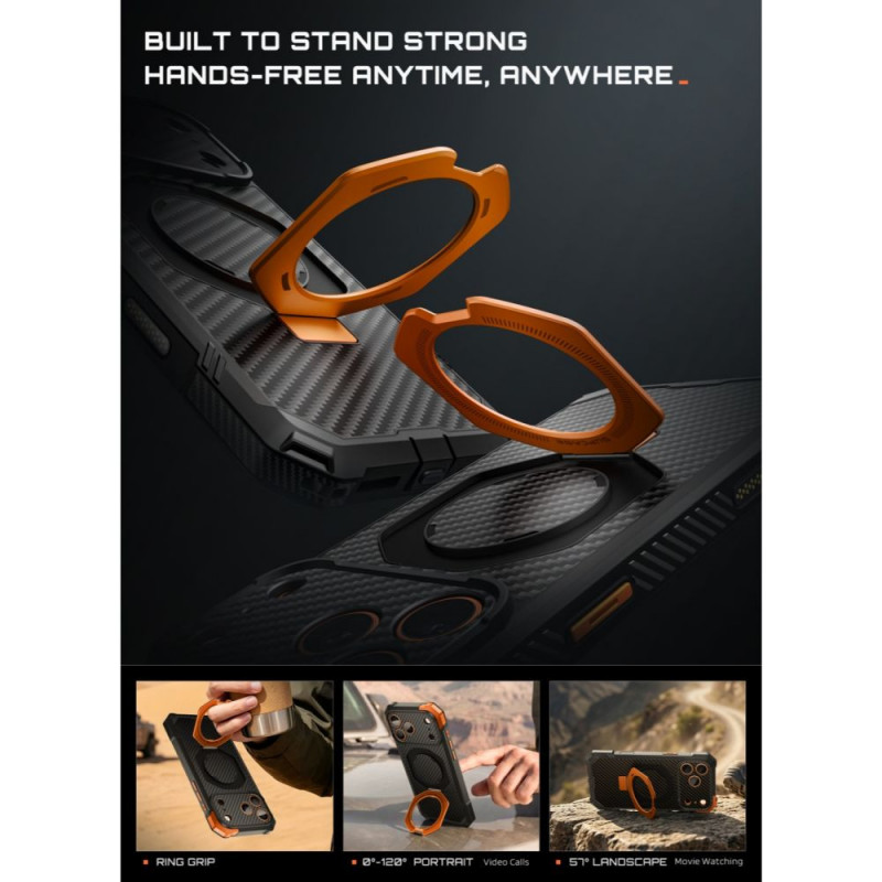 Supcase UB Grip Mag MagSafe Aramid kaitsekate Apple iPhone 17 Pro Max / 18 Pro Max, must/oranž