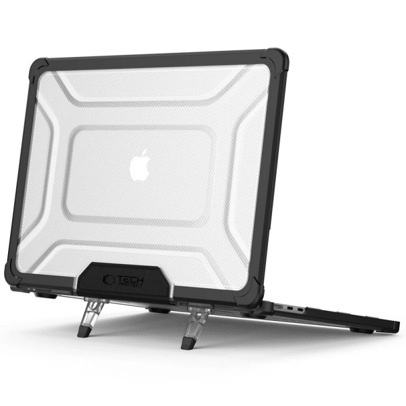 Tech-Protect SmartShell Pro ümbris Apple MacBook Air 13" (M2/M3/M4/M5) 2023-2025 jaoks, must/läbipaistev