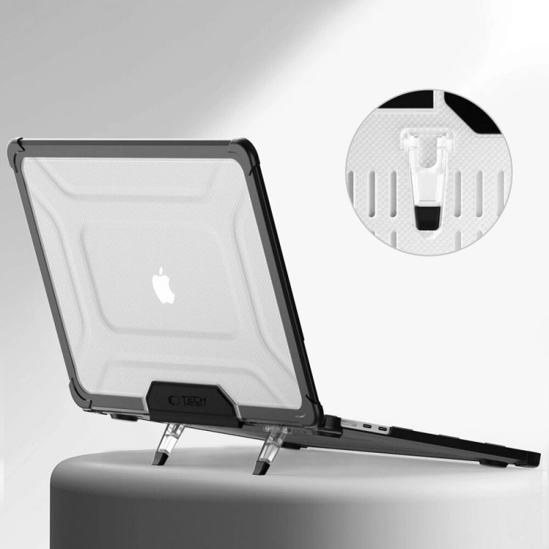 Tech-Protect SmartShell Pro ümbris Apple MacBook Air 13" (M2/M3/M4/M5) 2023-2025 jaoks, must/läbipaistev