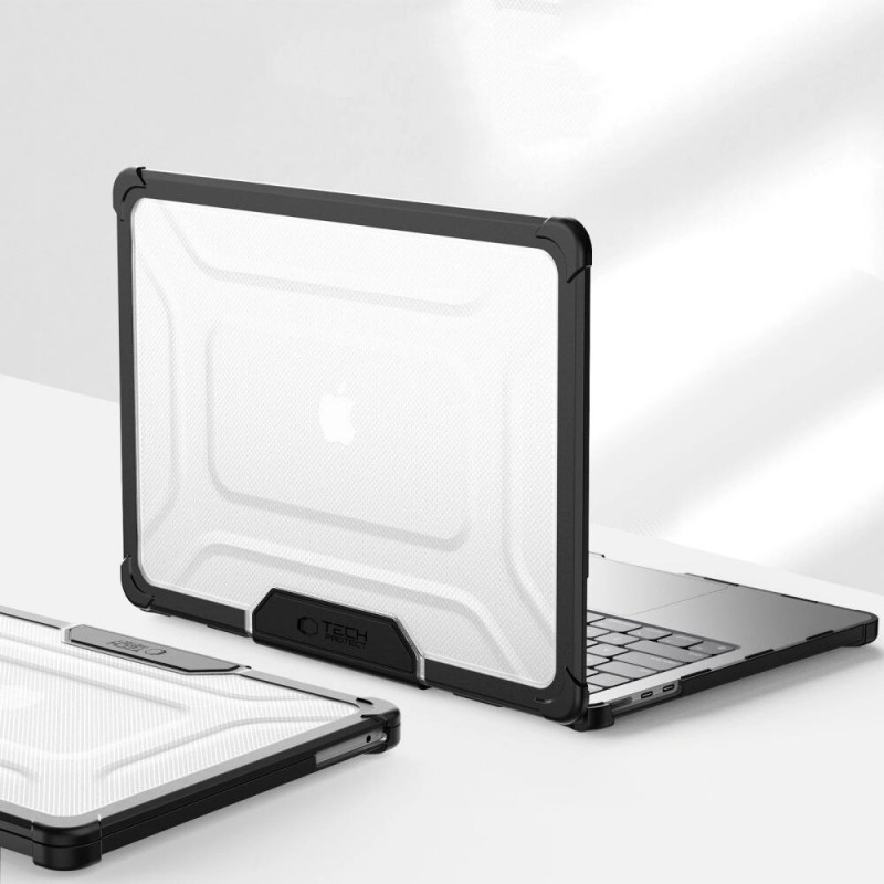 Tech-Protect SmartShell Pro ümbris Apple MacBook Air 13" (M2/M3/M4/M5) 2023-2025 jaoks, must/läbipaistev