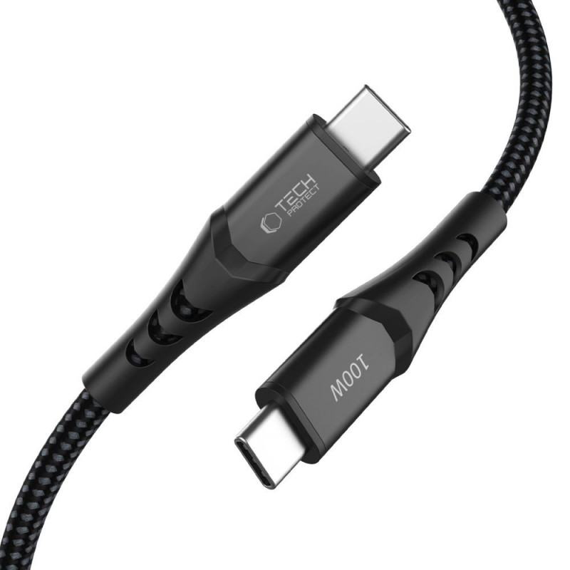 Tech-Protect UB11T Ultraboost USB-C / USB-C kaabel, PD 100W, 200 cm, must