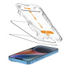 Tech-Protect Quick Set+ karastatud klaasist ekraanikaitse Apple iPhone 13 / 13 Pro / 14 / 16e jaoks, must (2 tk)