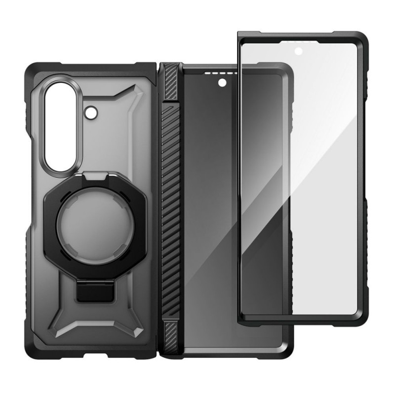 Supcase UB Grip Mag MagSafe ümbris Samsung Galaxy Z Fold 8 jaoks karastatud klaasi ja privaatsusklaasiga, must