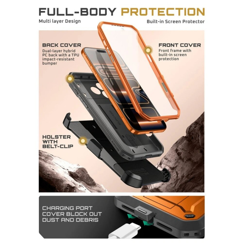 Supcase Unicorn Beetle Pro kaitseümbris Apple iPhone 17 Pro Max-le, korall