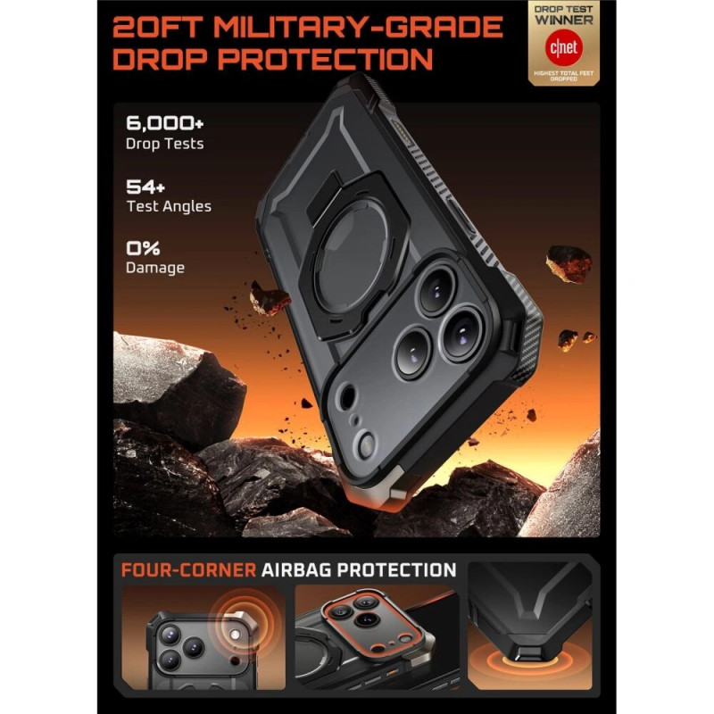 Supcase Unicorn Beetle Grip Mag MagSafe ümbris Apple iPhone 17 Pro Max jaoks, must
