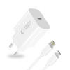 Tech-Protect NC20W 1-port USB-C seinalaadija PD 20W Lightning-kaabliga, valge, 100 cm